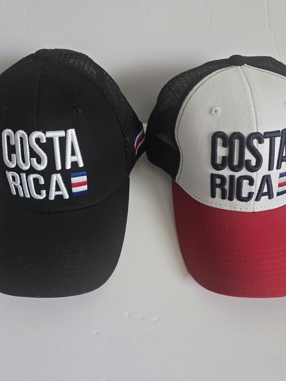 Costa Rica 2 Caps Black And White Blue And Red, Never Worn!